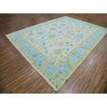 Load image into Gallery viewer, 10&#39;1&quot;x14&#39; Lace Ivory, Oushak Weave And Design, Hand Knotted, All Over Leaf Pattern, 100% Wool, Substantially Heavy, Oriental Rug FWR479700