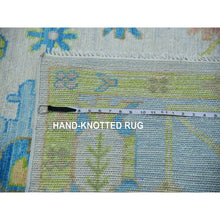 Load image into Gallery viewer, 10&#39;1&quot;x14&#39; Lace Ivory, Oushak Weave And Design, Hand Knotted, All Over Leaf Pattern, 100% Wool, Substantially Heavy, Oriental Rug FWR479700