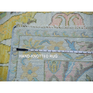 10'4"x14' Snow Ivory, Bijar Garus Design With Pastel Colors, Thick And Plush, Hand Knotted, Natural Wool, Oriental Rug FWR479706