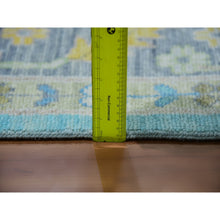 Load image into Gallery viewer, 10&#39;1&quot;x13&#39;10&quot; Teal Blue, Oushak Weave And Design With All Over Leaf Pattern, Hand Knotted, Thick And Plush, Pure Wool, Oriental Rug FWR479718
