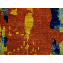 Load image into Gallery viewer, 10&#39;x13&#39;9&quot; Cloud Gray, Colorful Modern Abstract Design, Hand Knotted, Natural Wool, Thick And Plush, Oriental Rug FWR479778