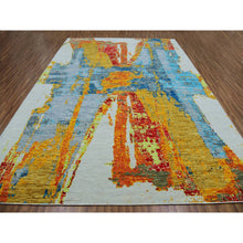 Load image into Gallery viewer, 10&#39;3&quot;x14&#39; Daisy Ivory With Earth Tone Colors, Modern Abstract Design, 100% Wool, Hand Knotted, Lush Pile, Oriental Rug FWR479784
