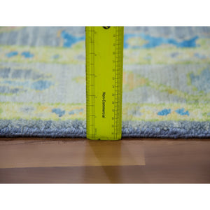 2'10"x15'7" Flint Gray, Oushak Weave And Design With Pastel Colors, Hand Knotted, Pure Wool, Lush Pile, Xl Runner, Oriental Rug FWR479820