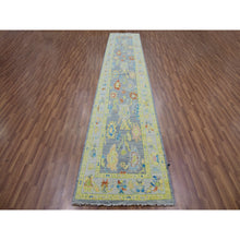 Load image into Gallery viewer, 2&#39;10&quot;x15&#39;7&quot; Pewter Gray, Oushak Weave And Design With Colorful Leaf Pattern, 100% Wool, Hand Knotted, Plush And Lush, Xl Runner, Oriental Rug FWR479826