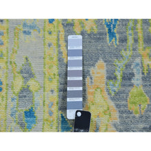 Load image into Gallery viewer, 2&#39;10&quot;x15&#39;7&quot; Pewter Gray, Oushak Weave And Design With Colorful Leaf Pattern, 100% Wool, Hand Knotted, Plush And Lush, Xl Runner, Oriental Rug FWR479826
