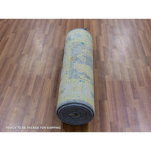 Load image into Gallery viewer, 2&#39;10&quot;x15&#39;7&quot; Pewter Gray, Oushak Weave And Design With Colorful Leaf Pattern, 100% Wool, Hand Knotted, Plush And Lush, Xl Runner, Oriental Rug FWR479826