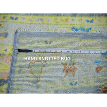 Load image into Gallery viewer, 2&#39;10&quot;x15&#39;7&quot; Pewter Gray, Oushak Weave And Design With Colorful Leaf Pattern, 100% Wool, Hand Knotted, Plush And Lush, Xl Runner, Oriental Rug FWR479826
