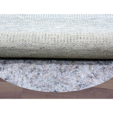 Load image into Gallery viewer, 14&#39;x14&#39; Pristine White, Extra Soft Wool, Hand Knotted Modern Grass Design, Tone On Tone, Organic Sustainable Textile, Round Oriental Rug FWR479832