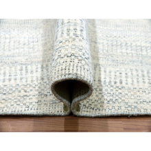 Load image into Gallery viewer, 14&#39;x14&#39; Pristine White, Extra Soft Wool, Hand Knotted Modern Grass Design, Tone On Tone, Organic Sustainable Textile, Round Oriental Rug FWR479832