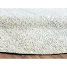 Load image into Gallery viewer, 14&#39;x14&#39; Pristine White, Extra Soft Wool, Hand Knotted Modern Grass Design, Tone On Tone, Organic Sustainable Textile, Round Oriental Rug FWR479832