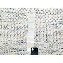 Load image into Gallery viewer, 14&#39;x14&#39; Pristine White, Extra Soft Wool, Hand Knotted Modern Grass Design, Tone on Tone, Organic Sustainable Textile, Round Oriental Rug FWR479832