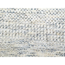 Load image into Gallery viewer, 14&#39;x14&#39; Pristine White, Extra Soft Wool, Hand Knotted Modern Grass Design, Tone On Tone, Organic Sustainable Textile, Round Oriental Rug FWR479832