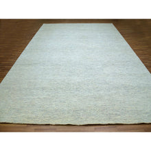 Load image into Gallery viewer, 12&#39;x15&#39; Dove White, Hand Knotted 100% Wool, Tone On Tone, Modern Grass Design, Organic Sustainable Textile, Oversized Oriental Rug FWR479838