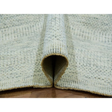 Load image into Gallery viewer, 14&#39;x14&#39; Eggnog White, Borderless Modern Grass Design, Hand Knotted Organic Sustainable Textile, Pure Wool, Tone on Tone, Square Oriental Rug FWR479844