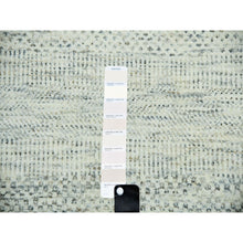 Load image into Gallery viewer, 14&#39;x14&#39; Eggnog White, Borderless Modern Grass Design, Hand Knotted Organic Sustainable Textile, Pure Wool, Tone on Tone, Square Oriental Rug FWR479844