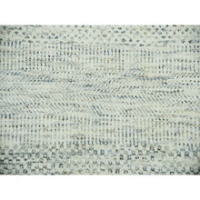 Load image into Gallery viewer, 14&#39;x14&#39; Eggnog White, Borderless Modern Grass Design, Hand Knotted Organic Sustainable Textile, Pure Wool, Tone On Tone, Square Oriental Rug FWR479844