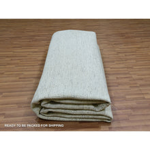 Load image into Gallery viewer, 14&#39;x14&#39; Eggnog White, Borderless Modern Grass Design, Hand Knotted Organic Sustainable Textile, Pure Wool, Tone on Tone, Square Oriental Rug FWR479844