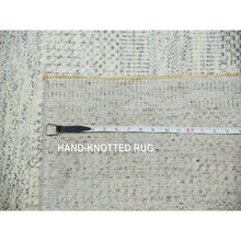 Load image into Gallery viewer, 14&#39;x14&#39; Eggnog White, Borderless Modern Grass Design, Hand Knotted Organic Sustainable Textile, Pure Wool, Tone on Tone, Square Oriental Rug FWR479844