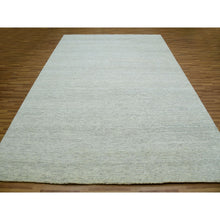 Load image into Gallery viewer, 9&#39;1&quot;x12&#39;1&quot; Whisper White, Hand Knotted All Wool, Tone on Tone, Organic Sustainable Textile, Modern Grass Design, Oriental Rug FWR479856