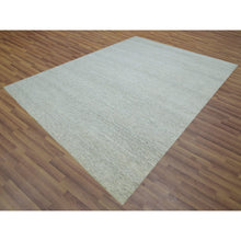 Load image into Gallery viewer, 9&#39;1&quot;x12&#39;1&quot; Whisper White, Hand Knotted All Wool, Tone on Tone, Organic Sustainable Textile, Modern Grass Design, Oriental Rug FWR479856