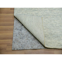 Load image into Gallery viewer, 9&#39;1&quot;x12&#39;1&quot; Whisper White, Hand Knotted All Wool, Tone on Tone, Organic Sustainable Textile, Modern Grass Design, Oriental Rug FWR479856