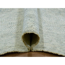 Load image into Gallery viewer, 9&#39;1&quot;x12&#39;1&quot; Whisper White, Hand Knotted All Wool, Tone on Tone, Organic Sustainable Textile, Modern Grass Design, Oriental Rug FWR479856