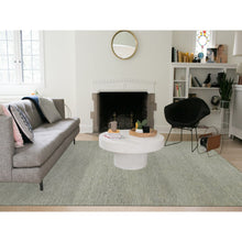 Load image into Gallery viewer, 9&#39;2&quot;x11&#39;10&quot; Shoji White, Hand Knotted Borderless Organic Sustainable Textile, Soft and Vibrant Wool, Modern Grass Design, Tone on Tone, Oriental Rug FWR479862