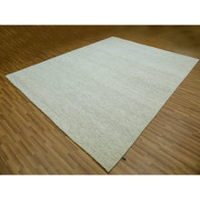 Load image into Gallery viewer, 9&#39;2&quot;x11&#39;10&quot; Shoji White, Hand Knotted Borderless Organic Sustainable Textile, Soft and Vibrant Wool, Modern Grass Design, Tone on Tone, Oriental Rug FWR479862