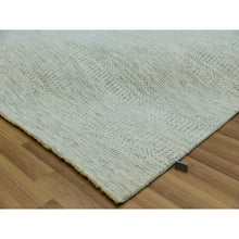 Load image into Gallery viewer, 9&#39;2&quot;x11&#39;10&quot; Shoji White, Hand Knotted Borderless Organic Sustainable Textile, Soft and Vibrant Wool, Modern Grass Design, Tone on Tone, Oriental Rug FWR479862