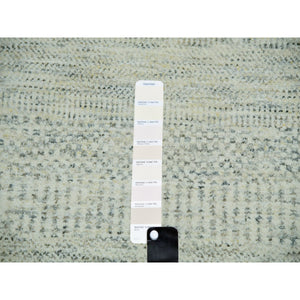 9'2"x11'10" Shoji White, Hand Knotted Borderless Organic Sustainable Textile, Soft and Vibrant Wool, Modern Grass Design, Tone on Tone, Oriental Rug FWR479862