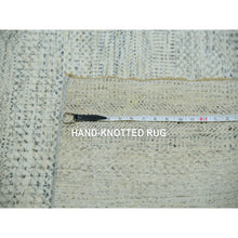 Load image into Gallery viewer, 9&#39;2&quot;x11&#39;10&quot; Shoji White, Hand Knotted Borderless Organic Sustainable Textile, Soft and Vibrant Wool, Modern Grass Design, Tone on Tone, Oriental Rug FWR479862