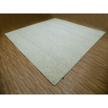 Load image into Gallery viewer, 12&#39;x12&#39; High Reflective White, 100% Wool, Hand Knotted Borderless, Organic Sustainable Textile, Modern Square Grass Design, Tone On Tone, Oriental Rug FWR479874