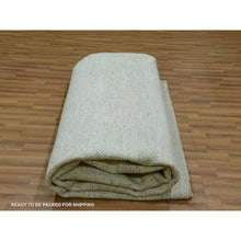 Load image into Gallery viewer, 12&#39;x12&#39; High Reflective White, 100% Wool, Hand Knotted Borderless, Organic Sustainable Textile, Modern Square Grass Design, Tone On Tone, Oriental Rug FWR479874