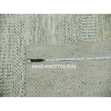 Load image into Gallery viewer, 12&#39;x12&#39; High Reflective White, 100% Wool, Hand Knotted Borderless, Organic Sustainable Textile, Modern Square Grass Design, Tone On Tone, Oriental Rug FWR479874