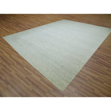 Load image into Gallery viewer, 14&#39;x18&#39;1&quot; Eider White, Hand Knotted Velvety Wool, Organic Sustainable Textile, Tone on Tone, Modern Grass Design, XL Oriental RugSh79980 FWR479880