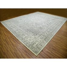 Load image into Gallery viewer, 14&#39;1&quot;x17&#39;9&quot; Chantilly Lace White, Tone On Tone Design, Hand Knotted Mamluk Dynasty Luxurious Wool, Oversized Undyed Oriental Rug FWR479892