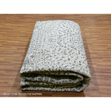 Load image into Gallery viewer, 12&#39;1&quot;x15&#39;4&quot; Heron White, Mamluk Dynasty Design, Hand Knotted Undyed 100% Wool, Tone On Tone, Oversized Oriental Rug FWR479898