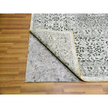 Load image into Gallery viewer, 12&#39;x12&#39; Cloud White, Undyed Hand Knotted Soft And Vibrant Wool, Mamluk Dynasty, Tone On Tone Design, Square Oriental Rug FWR479904