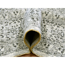 Load image into Gallery viewer, 12&#39;x12&#39; Cloud White, Undyed Hand Knotted Soft And Vibrant Wool, Mamluk Dynasty, Tone On Tone Design, Square Oriental Rug FWR479904