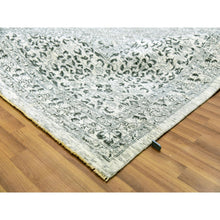 Load image into Gallery viewer, 12&#39;x12&#39; Cloud White, Undyed Hand Knotted Soft And Vibrant Wool, Mamluk Dynasty, Tone On Tone Design, Square Oriental Rug FWR479904