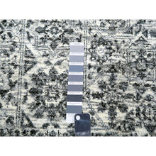 Load image into Gallery viewer, 12&#39;x12&#39; Cloud White, Undyed Hand Knotted Soft And Vibrant Wool, Mamluk Dynasty, Tone On Tone Design, Square Oriental Rug FWR479904