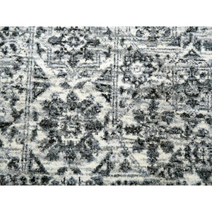 12'x12' Cloud White, Undyed Hand Knotted Soft And Vibrant Wool, Mamluk Dynasty, Tone On Tone Design, Square Oriental Rug FWR479904