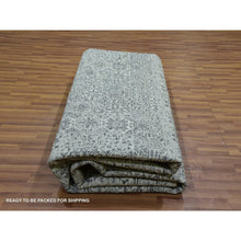 Load image into Gallery viewer, 12&#39;x12&#39; Cloud White, Undyed Hand Knotted Soft And Vibrant Wool, Mamluk Dynasty, Tone On Tone Design, Square Oriental Rug FWR479904