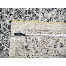 Load image into Gallery viewer, 12&#39;x12&#39; Cloud White, Undyed Hand Knotted Soft And Vibrant Wool, Mamluk Dynasty, Tone On Tone Design, Square Oriental Rug FWR479904