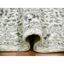 Load image into Gallery viewer, 12&#39;x12&#39; Decorators White, Tone On Tone, Hand Knotted Undyed Extra Soft Wool, Round Mamluk Dynasty Design, Oriental Rug FWR479910