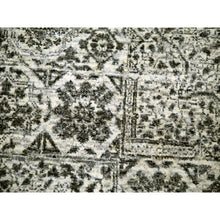 Load image into Gallery viewer, 12&#39;x12&#39; Decorators White, Tone On Tone, Hand Knotted Undyed Extra Soft Wool, Round Mamluk Dynasty Design, Oriental Rug FWR479910