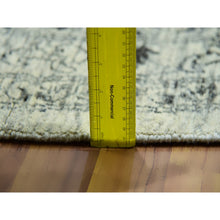 Load image into Gallery viewer, 12&#39;x12&#39; Decorators White, Tone On Tone, Hand Knotted Undyed Extra Soft Wool, Round Mamluk Dynasty Design, Oriental Rug FWR479910