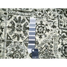 Load image into Gallery viewer, 10&#39;x10&#39; Oxford White, Hand Knotted Tone On Tone, Undyed Organic Wool, Mamluk Dynasty Design, Round Oriental Rug FWR479916