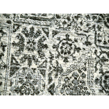 Load image into Gallery viewer, 10&#39;x10&#39; Oxford White, Hand Knotted Tone on Tone, Undyed Organic Wool, Mamluk Dynasty Design, Round Oriental Rug FWR479916