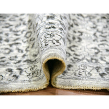 Load image into Gallery viewer, 9&#39;x12&#39;2&quot; Diamond White, Mamluk Dynasty Pattern, Tone On Tone, Undyed Vibrant Wool, Hand Knotted, Oriental Rug FWR479922